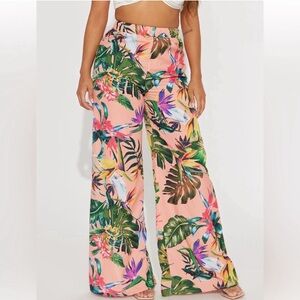 Wide leg tropical pant